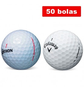 Srixon Distance y Callaway Warbir - Grado Perla (50 bolas de golf en promoción)